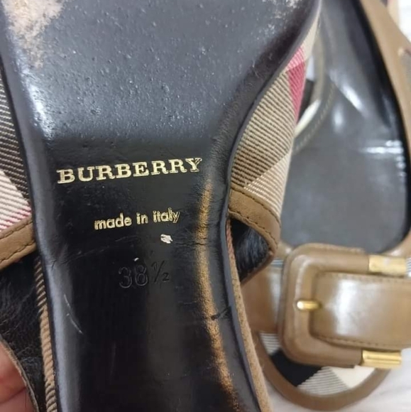 Barberry Check Plaid Slingback Flates size 38.5 - Picture 5 of 6